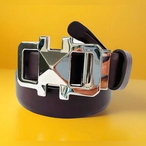 Salvatore Ferragamo Gancini Squared Logo Buckle Women Belt 80cm - 32 inches